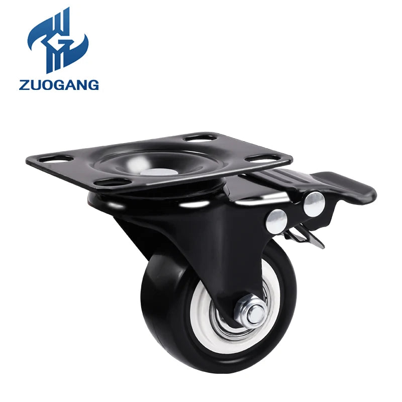 1.5 2 2.5 3 4 5inch Diamond Drill Swivel Rotatable Flat PU Plastic Caster Wheel Total Lock Workbench Castor Furniture Casters