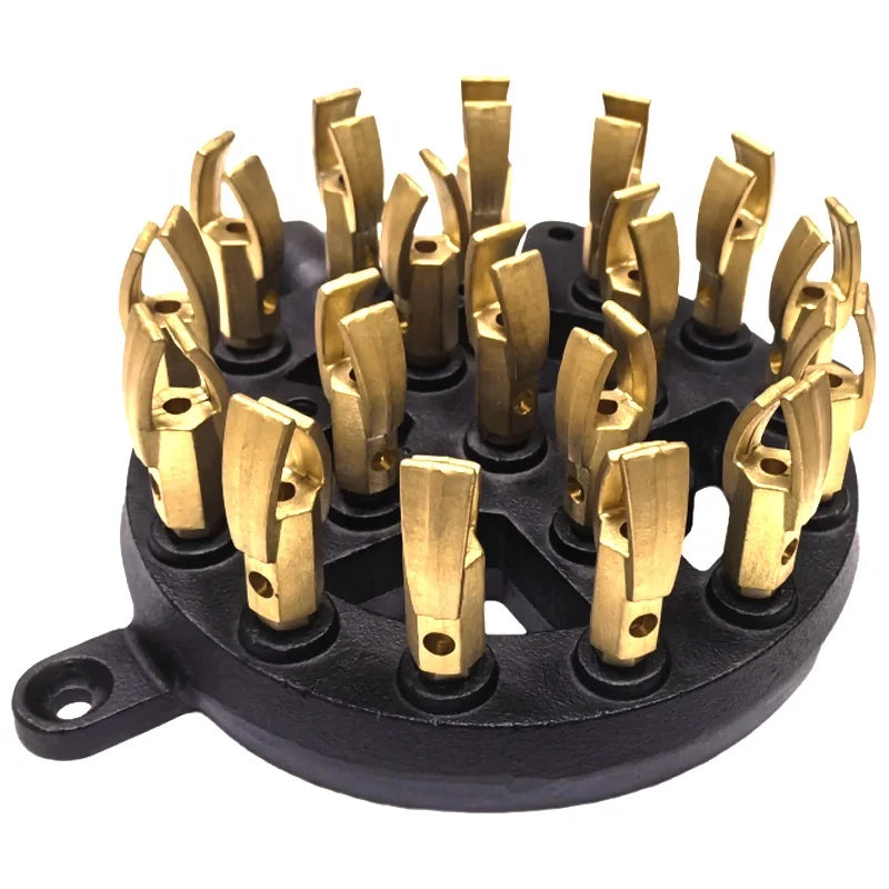 Commercial Gas Wok Burner Industrial Heavy Duty Cast Iron Black MENGOO 18 Tip Duckbill 1 Year Warranty