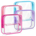 New Travel PVC Cosmetic Bags Set Women Transparent Clear Zipper Makeup Bags Organizer Bath Wash Make up Tote Handbags Case