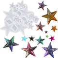 Glossy Shiny Five-Pointed Star Shape Pentagram Keychain Silicone Mold with Hole for DIY Fondant Mold Necklace Candy Earrings