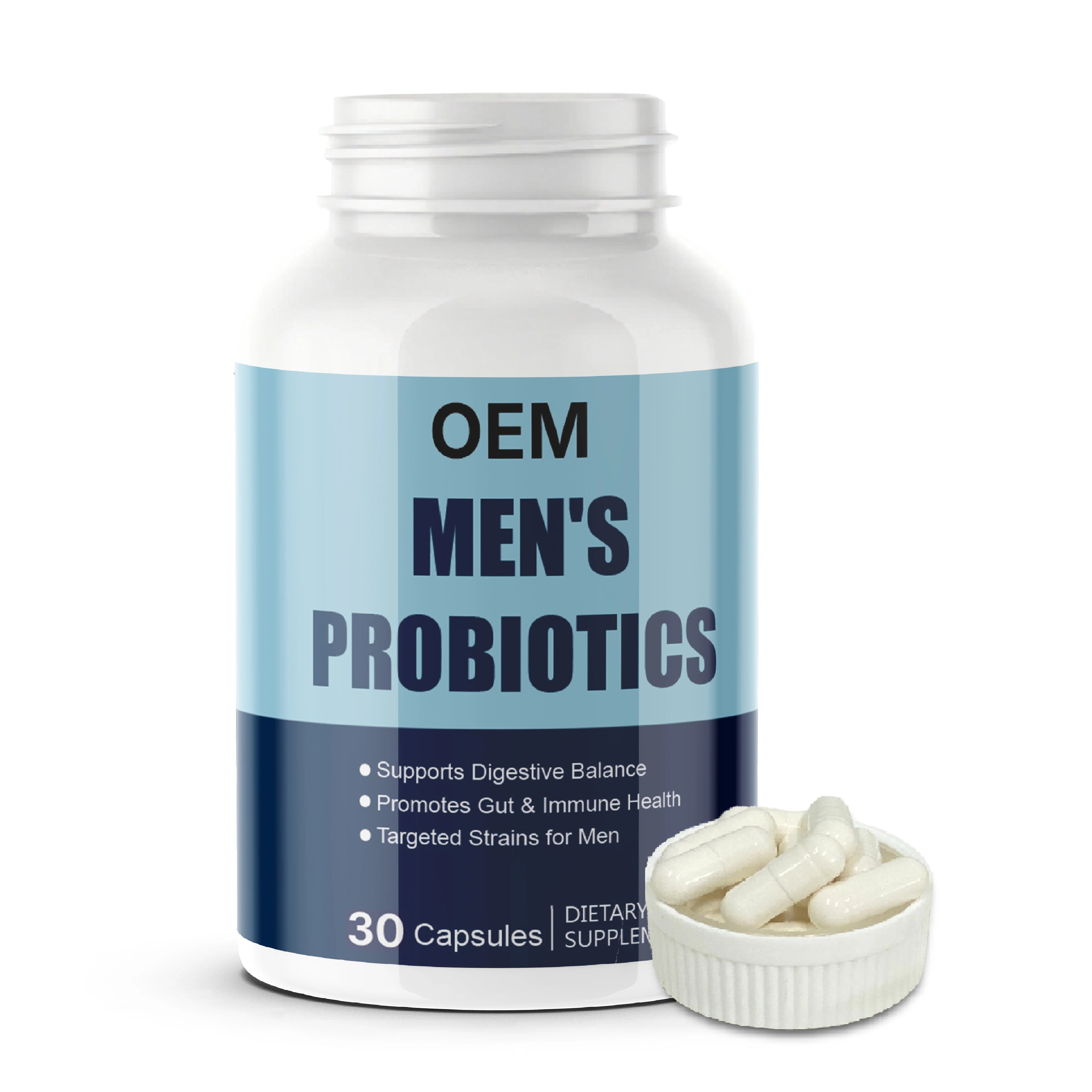 Private Label OEM Men's Probiotics Capsules Promote Gut & Immune Health