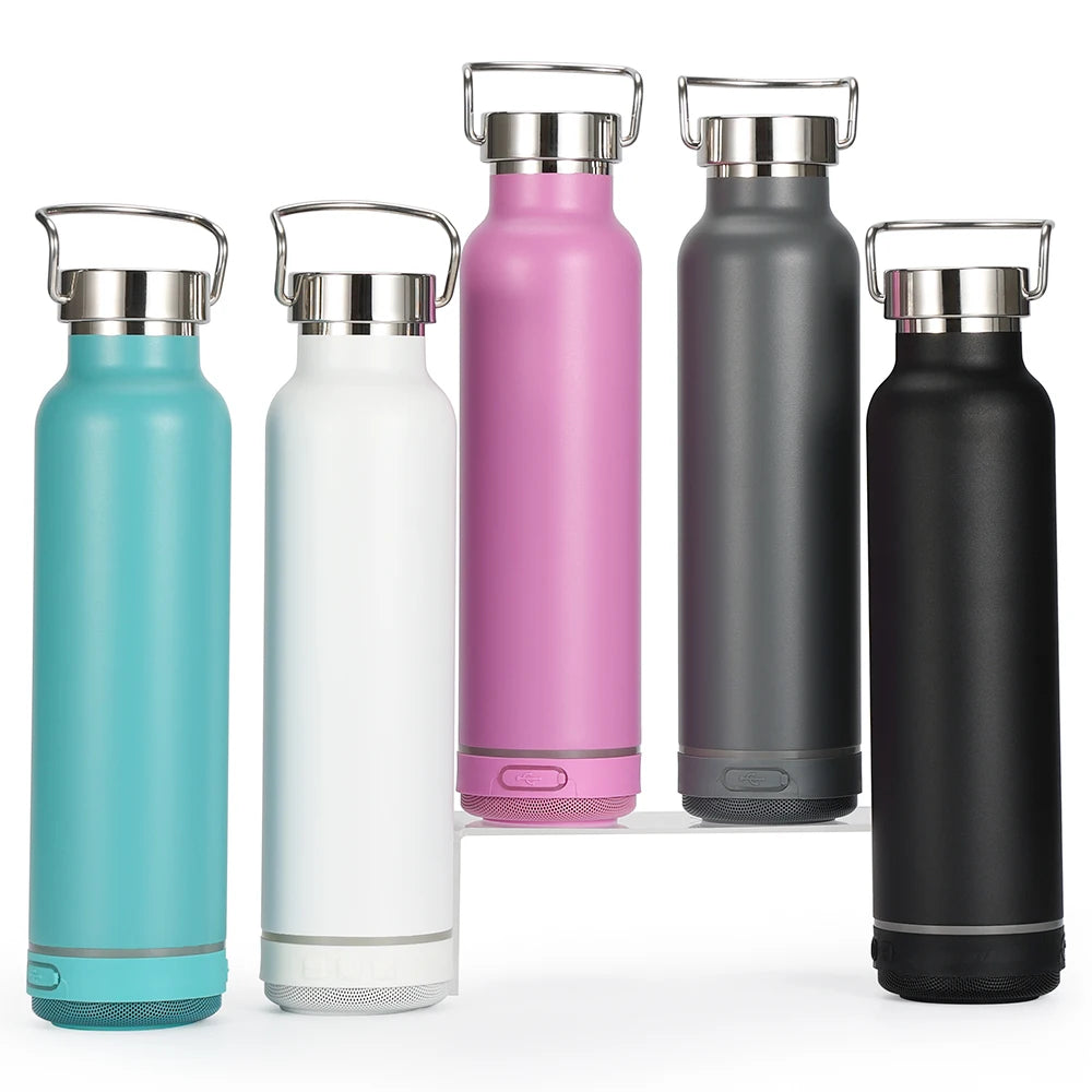 YATAI Factory Logo  304 Stainless Steel Smart Water Bottle Wireless Music Player 450ml Bluetooth Speaker Water Bottle