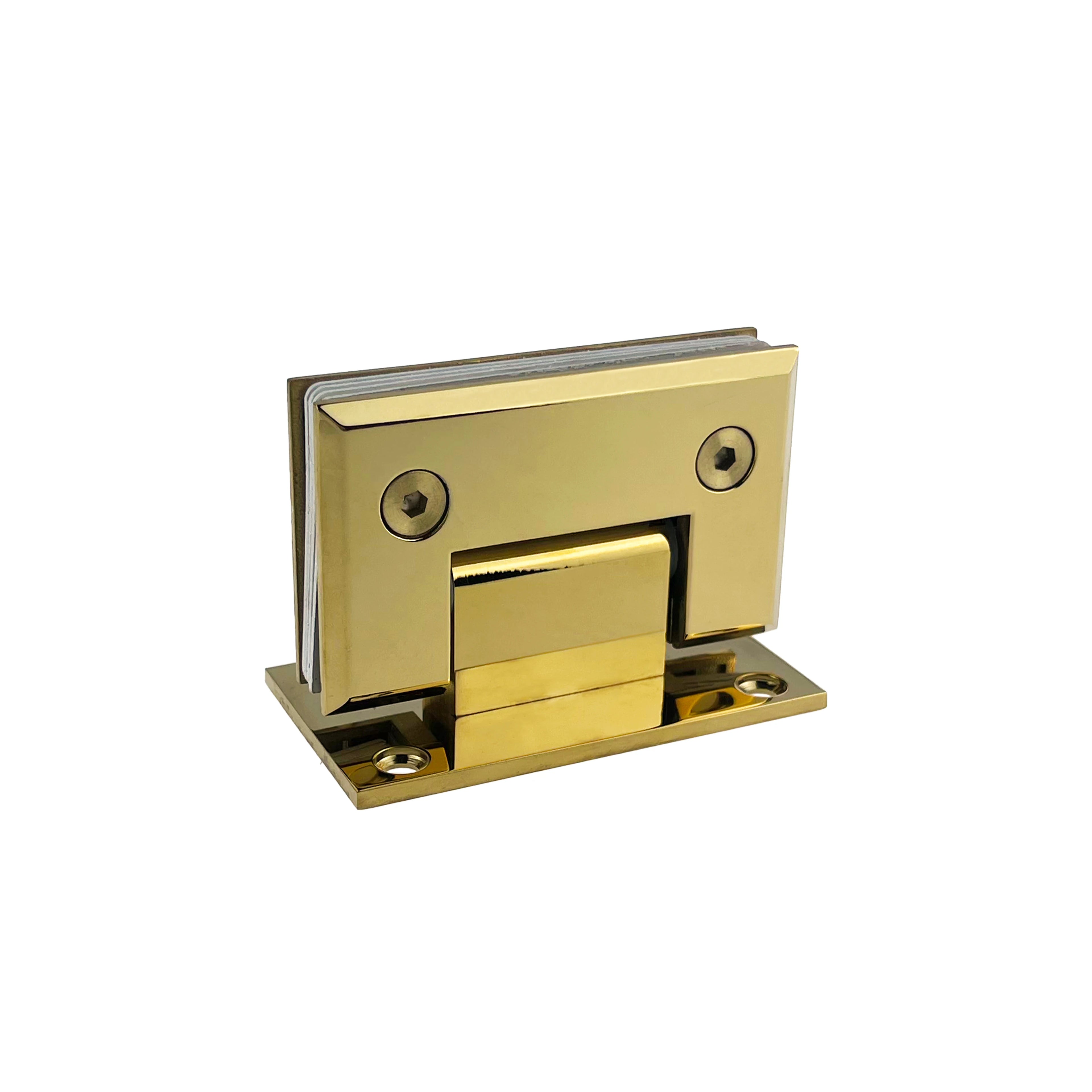 Golden Casting Solid 90 Degree Bathroom Glass to Wall Hinge