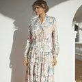2025 Women Full-length Modest Islamic Clothing Customizable Eid Dubai Muslim Polyester Fashion Floral Print Dress