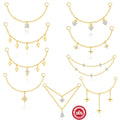Boasta Fashion 925 Sterling Silver CZ Chain Ear Cuff Drop Dangle Connector Jewelry Accessory 18K Gold Plated for Women Lady Girl
