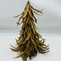 Gold Feather Christmas Trees for Outdoor Interior Home Office Room Winter Holiday Party Decor Item Ornament Supply