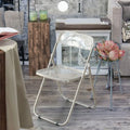 Transparent Acrylic Chair Modern Ghost Dining Chair with Backrest for Hotel Cafe Party Minimalist Plastic Chair