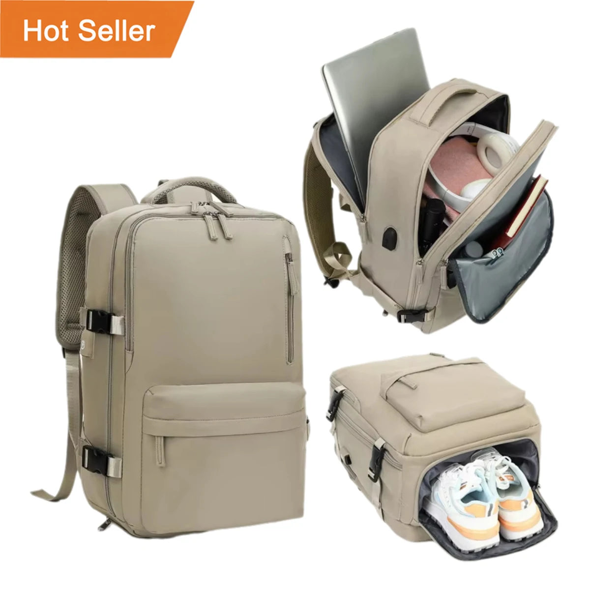 Business Work Bag Men Women Carry-On Travel Backpack Multi-compartment Large Travel Laptop Backpack