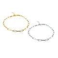 Low MOQ 10pcs Wholesale Sterling Silver 925 Classic Zircon Princess Cut Dainty Paper Clip Chain Bracelet for Gift and Party