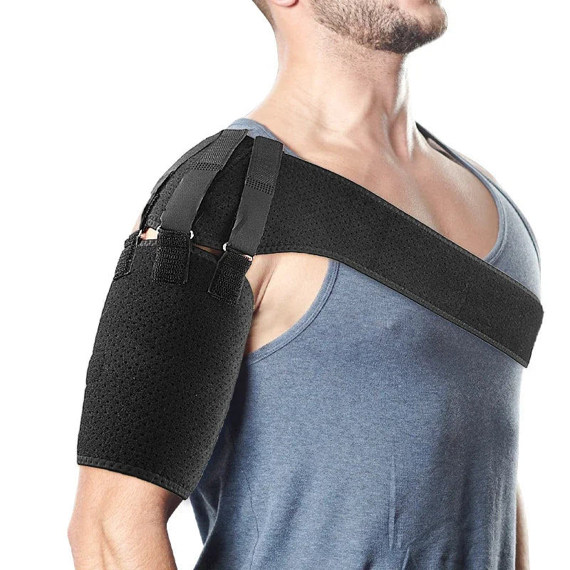 Melenlt Adjustable Shoulder Brace for Men and Women Compression Support Wrap for Shoulder Pain Relief and Injury Recovery