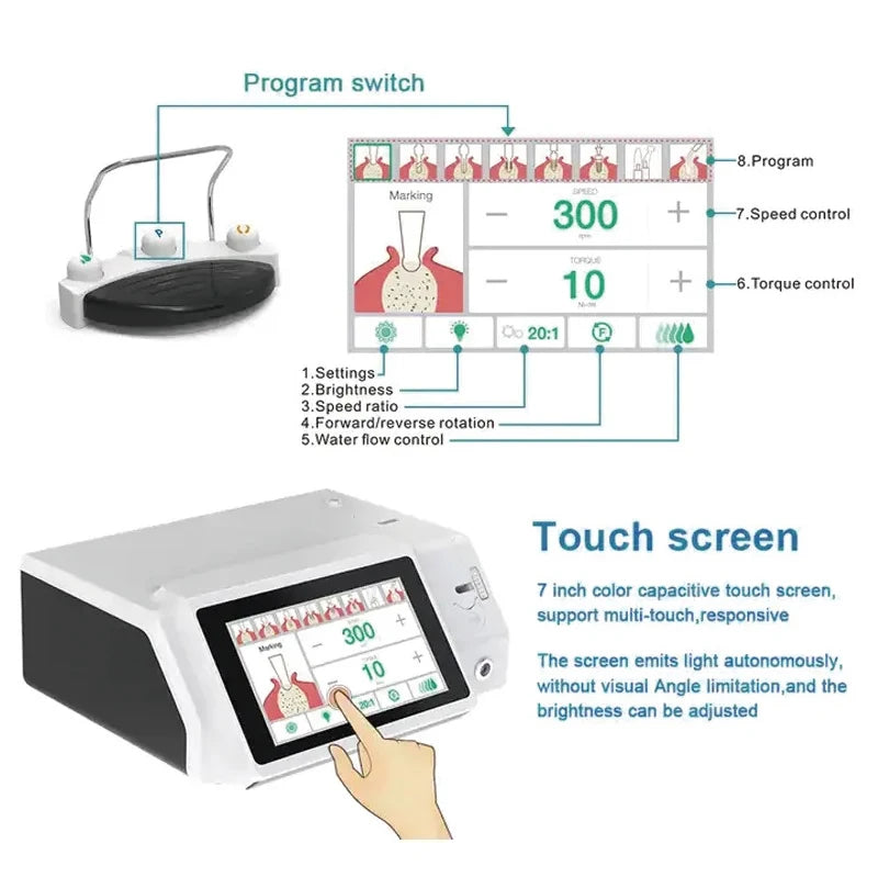 LK-U23-I New Design Dental Implant with Touch Screen Piezo Ultrasurgery Unit and Electric Motor Machine