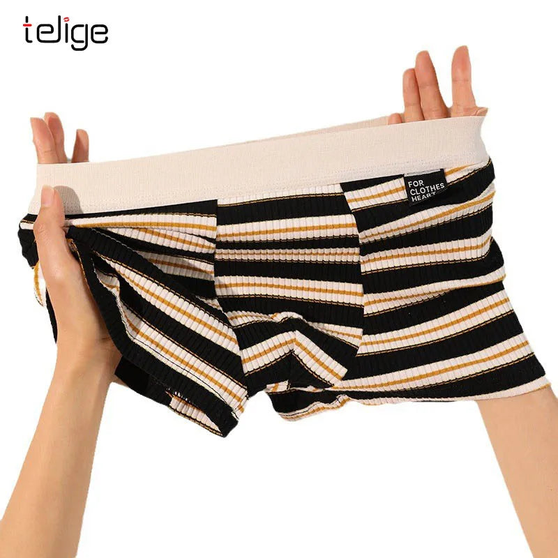 Factory Wholesale High Quality Cotton Men's Cotton Fabric Material Underwear Trendy Home Thin Boxer Shorts for Adults