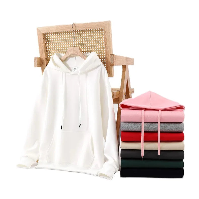 Bangladesh China Factory Price Unisex 350g Cotton Hoodie Sweatshirt Loose Fit Pullover Basic Hoodie for Winter Wholesale Hoodies