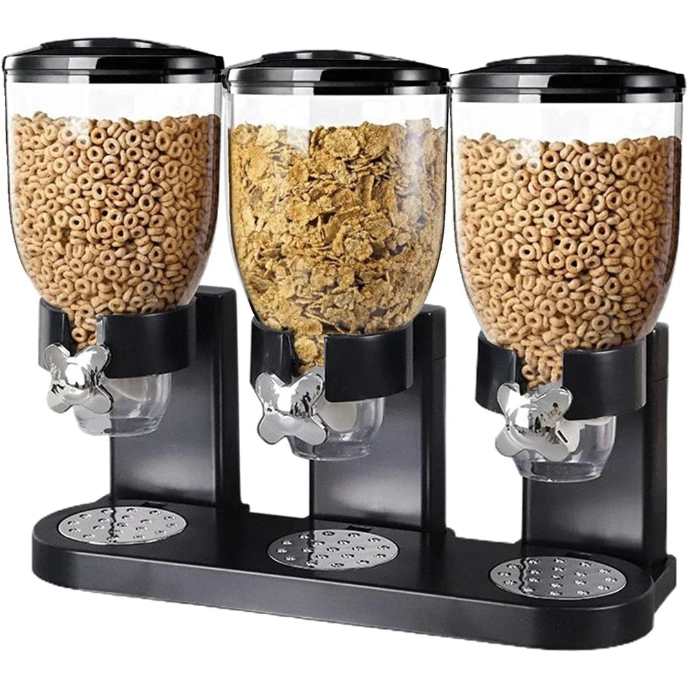 Kitchen Food Grain Rice Container for Parties High Quality Plastic Cereal Dispenser Storage Box Rotating Grain Oat Dispenser