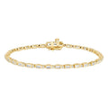 Women's 14K Gold Plated Bracelets White Gold Tennis Bracelet Lab Grown Baguette Cut Diamonds IGI Certified Bracelets Bangles