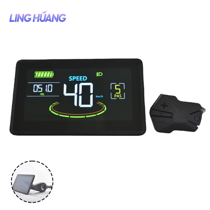Simple Setup Waterproof Electronic Aluminum Alloy Electric Bike LCD Display 36V-60V with Speed Voltage Tracking for Road Bike