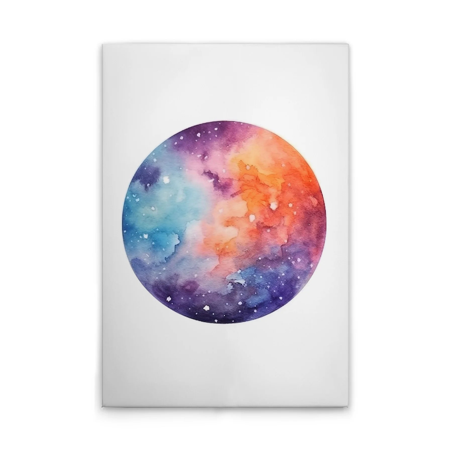 Made In Germany - Home Decor Canvas Picture Colourful Planet - Wall Painting Mural In White And Colourful - Stretcher Frame Art