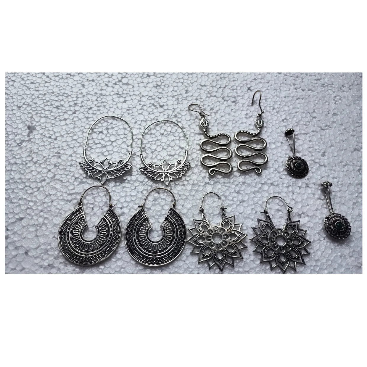 Custom Made Stainless Steel Moon Shape Drop Earrings-Vintage Christian Tribal Ethnic Statement for Women's Party Occasions