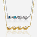 Titanium Steel Wave Zirconia Necklace - Luxurious Collar Chain Jewelry with High-end Appeal and Non-fading Properties MegaBDM