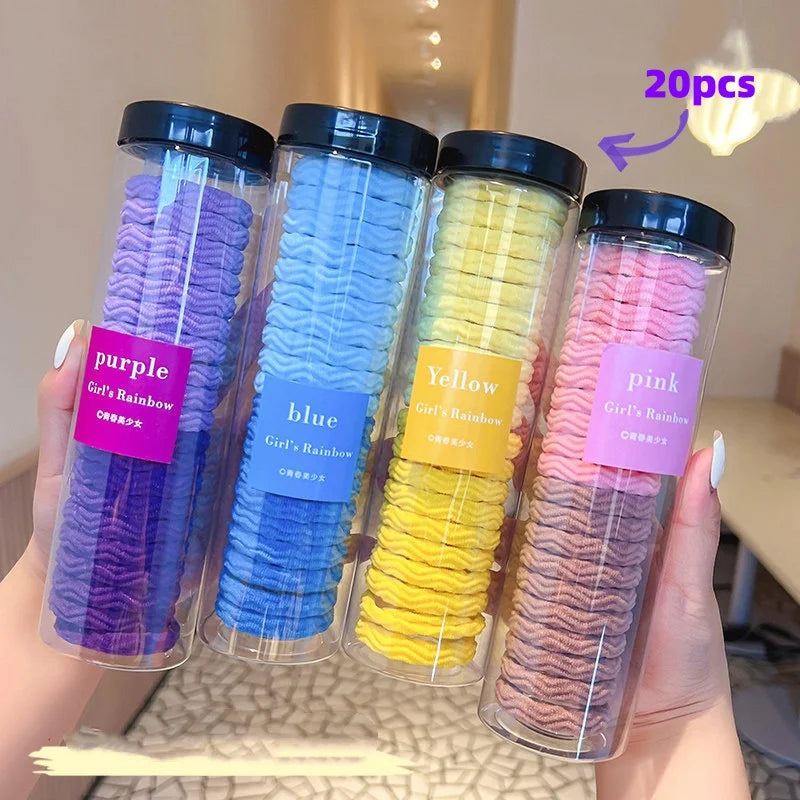 20 pcs Thick Seamless Hair Ties Ponytail Holders Hair Accessories No Damage for Thick Hair girls accessories