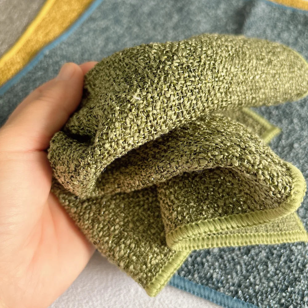 1PCS Kitchen Daily Dish Towel Dish Cloth Kitchen Towels Rag Non-stick Oil Thickened Table Cleaning Cloth Absorbent Scouring Pad