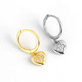 EH1018 925 Sterling Silver Heart Hoop Earrings for Women Teens Minimalist Hoop Earrings Sweet Love Heart Earrings MegaBDM