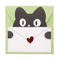 Cute Animal Shape Cartoon Party Invitation Gift Card with Envelope Paper Material Creative Letterhead