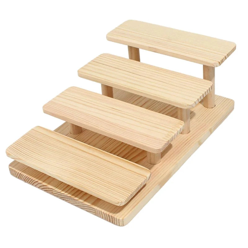 Wood Display Stand Display Riser Shelf Wooden Display Step Shelf Wood Stair Shelves Cupcake Stand Stair Step Display Rack