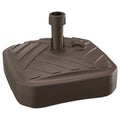 Square polyethylene umbrella base with striped design 39 x 39 x 13 cm in chocolate color