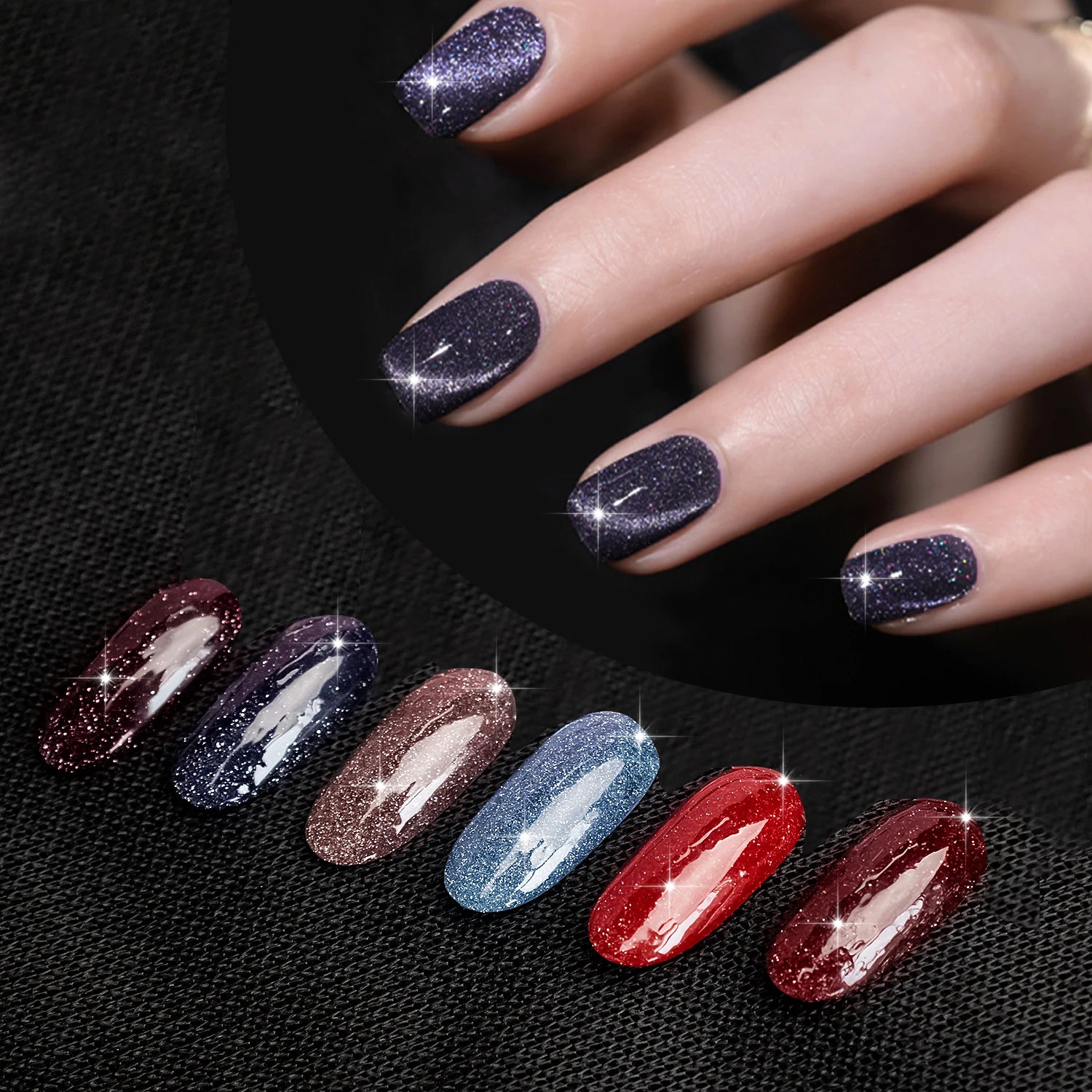 12 Colors Reflective Glitter Gel Nail Polish Sparkling Diamond Shimmer Soak Off Sparkle Nail Art Manicure Salon DIY at Home