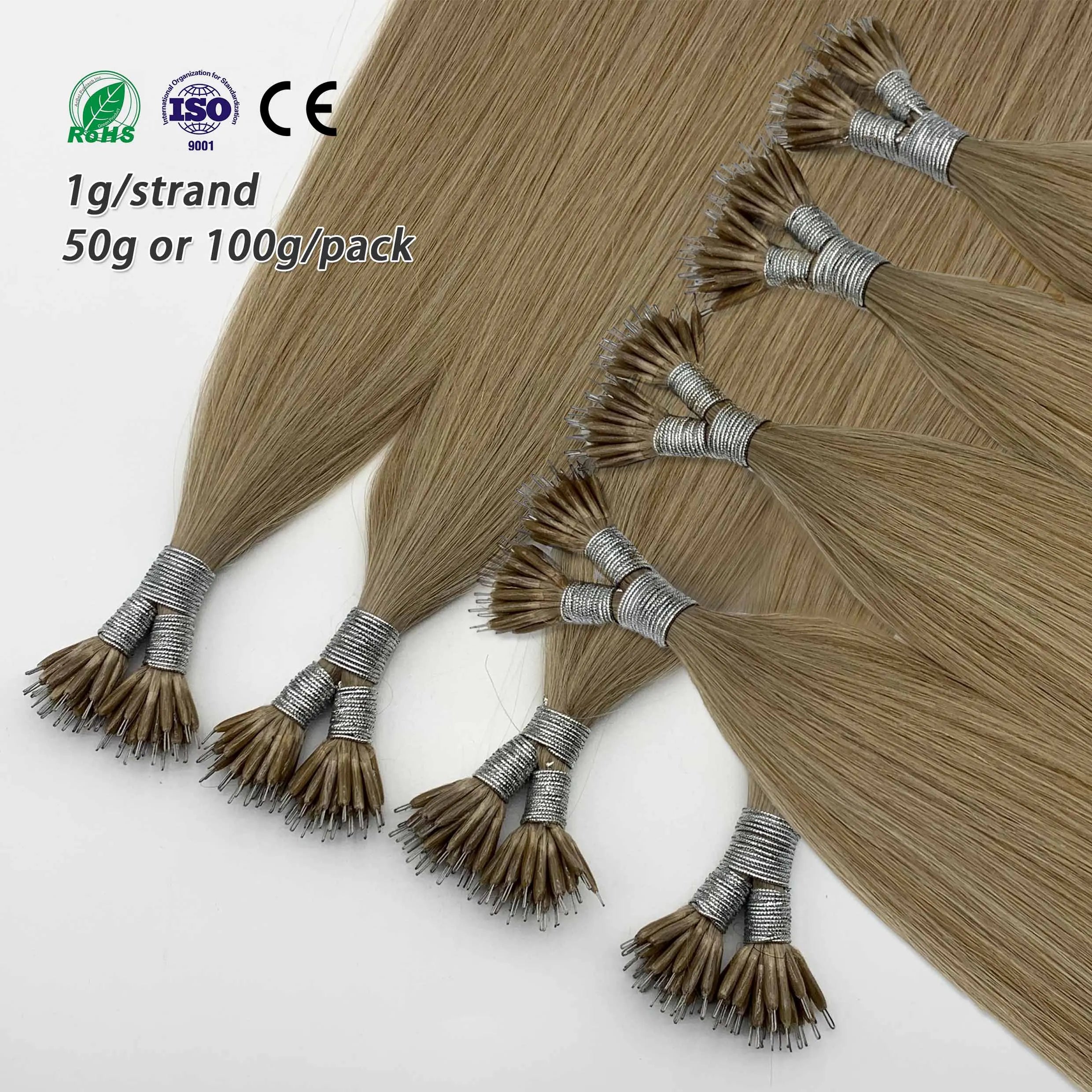 Able to Customize Color and Length (12-30 Inches)100% Virgin Quality Micro-ring Installation Very Invisible Nano Hair