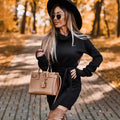 2025 Autumn/Winter New - Style Women's Turtleneck Belted Stylish Long - Sleeve Dress Dresses Women
