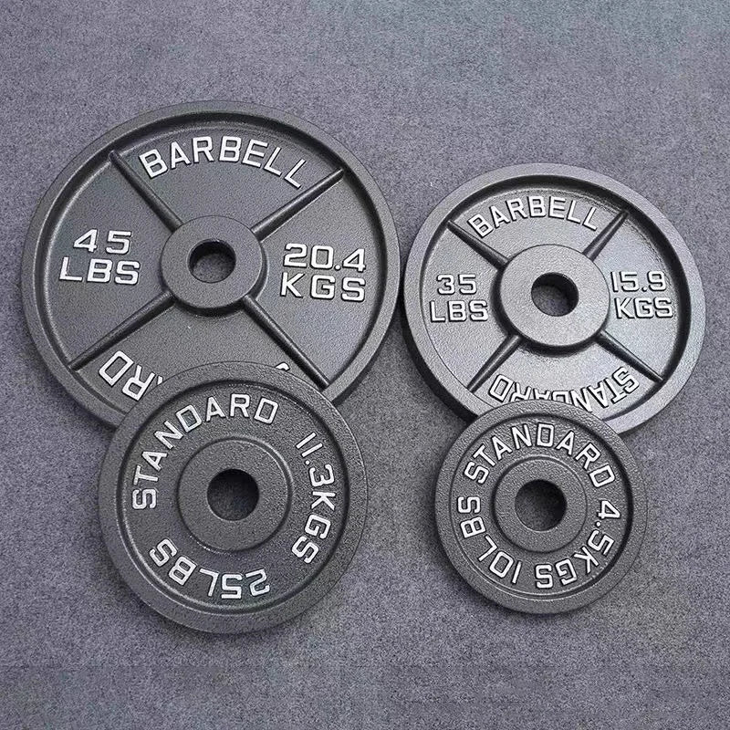 Cast Iron Unisex Competitive Home Fitness Equipment Strength Training Barbell Plates