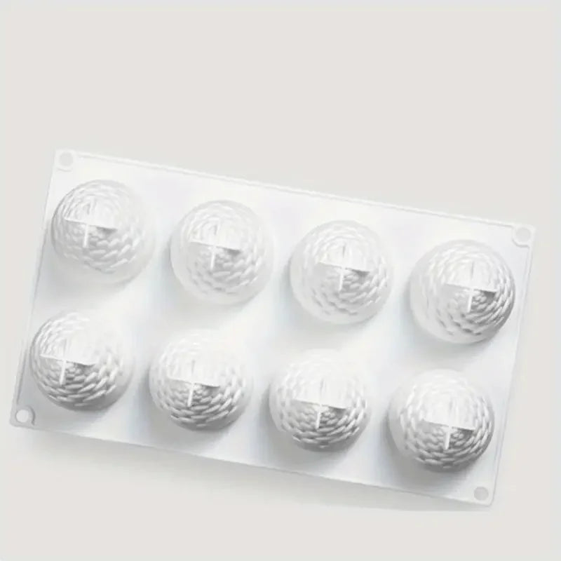8 Cavity 3D Pinecone Silicone Baking Mold for Mousse Cake French Dessert Soap Candles Christmas Cake Decorating
