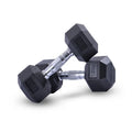 Basics Weight Fixed Free Weights Black Rubber Coated Hex Dumbbells