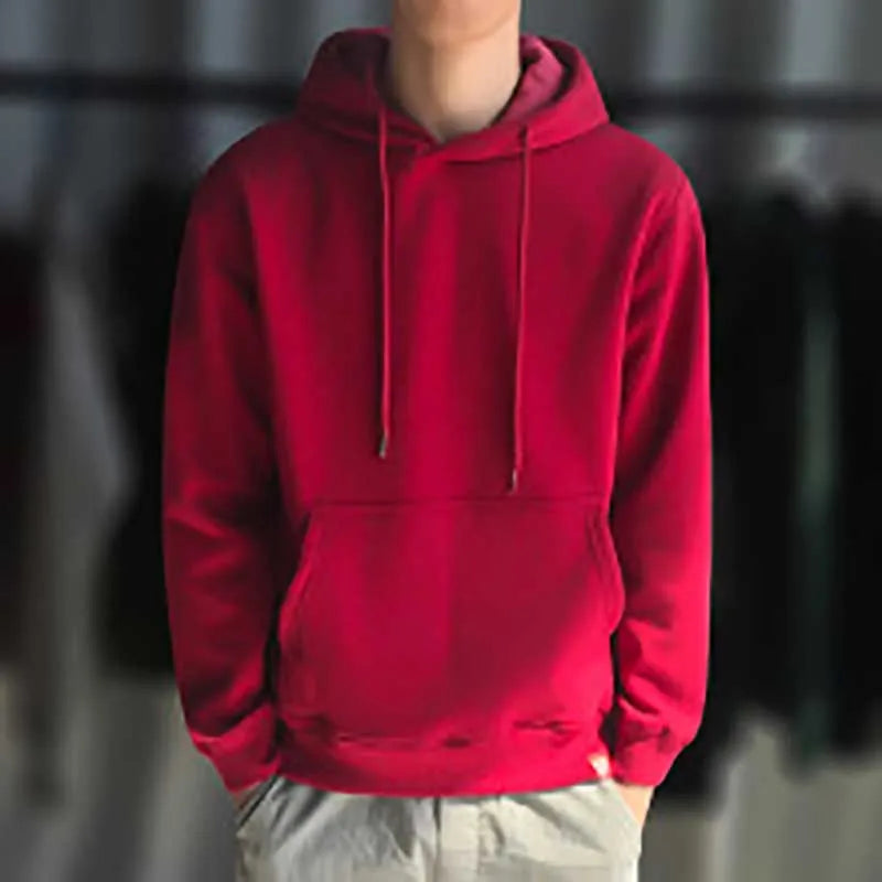 Oem Custom Printed Embroidery logo solid color plus velvet men's hooded thickened sweatshirt autumn and winter hoodie jacket