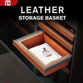 Wardrobe Leather Storage Basket Pull Out Aluminium Silent Soft Close Drawer