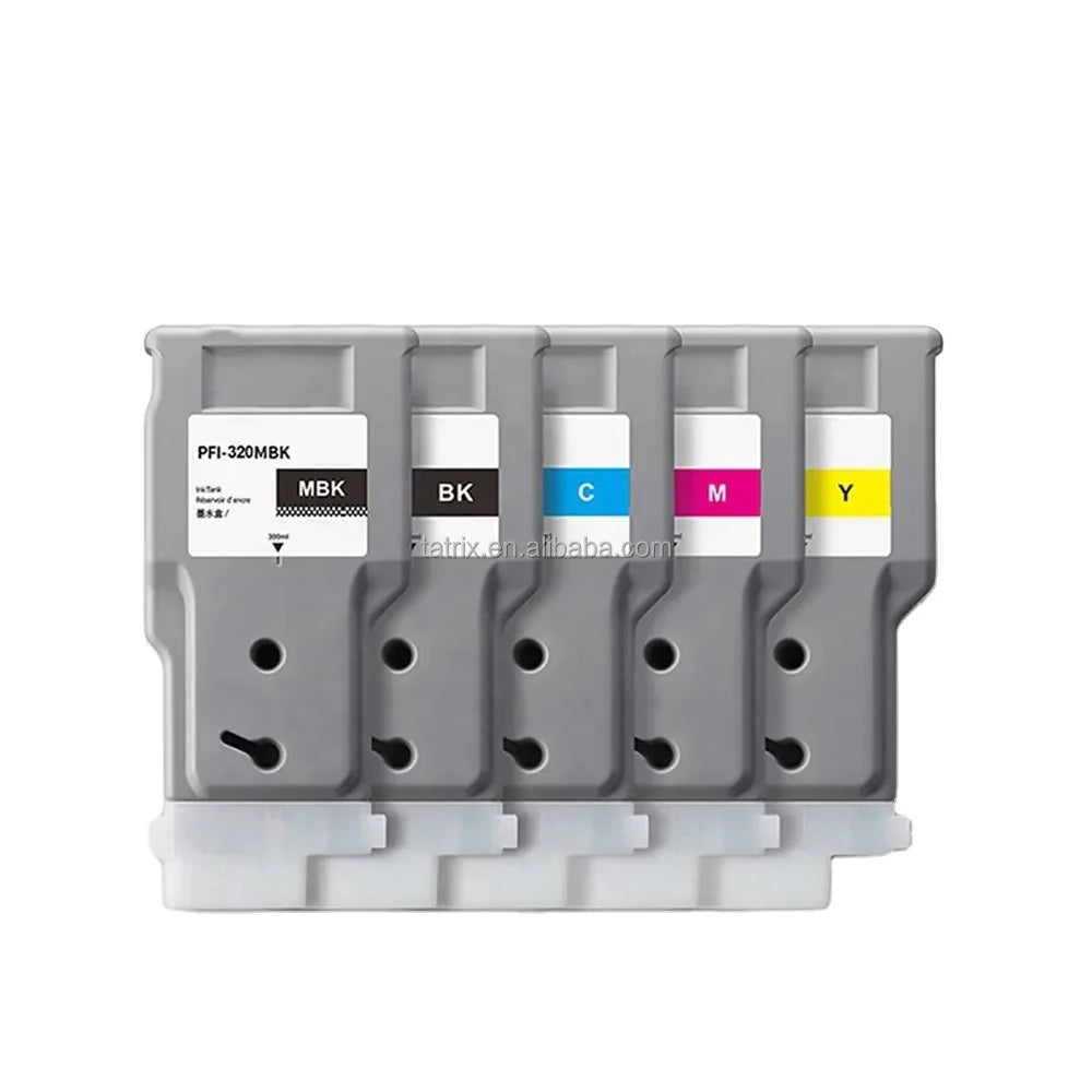 Tatrix PFI320 PFI 320 PFI-320 Premium Color Compatible Inkjet Ink Cartridge for Canon ImagePROGRAF TM-200 TM-205 Printer