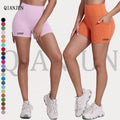 Durable Flex Scrunch Bum Seam Yoga Gym Shorts Quick Dry Breathable Booty Running Pants Adults XS Size Customizable Printed