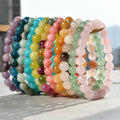Women's Summer Fashion Beaded Bracelet 8mm Agate Crystal Tourmaline Natural Stone Bracelet Chinese Style Wholesale Jewelry