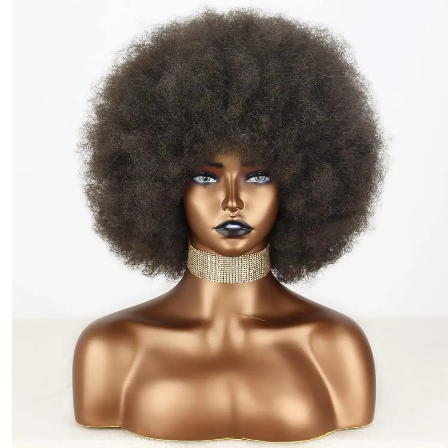 ELI Afro Kinky Synthetic Hair Wig for Women Short Curly Fluffy Different Colors Available-Black Wig
