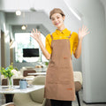 Wholesale Custom Logo Cotton Canvas Waterproof Chef Cooking Aprons for Cafe Restaurants Kitchen Bbq Apron