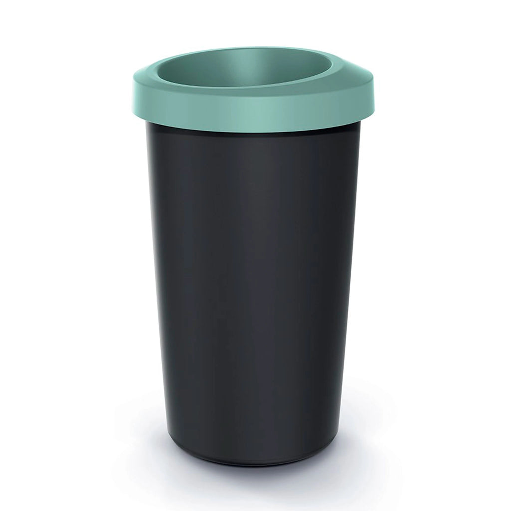 KEDEN 45L recycling bin in plastic with practical open lid green color.