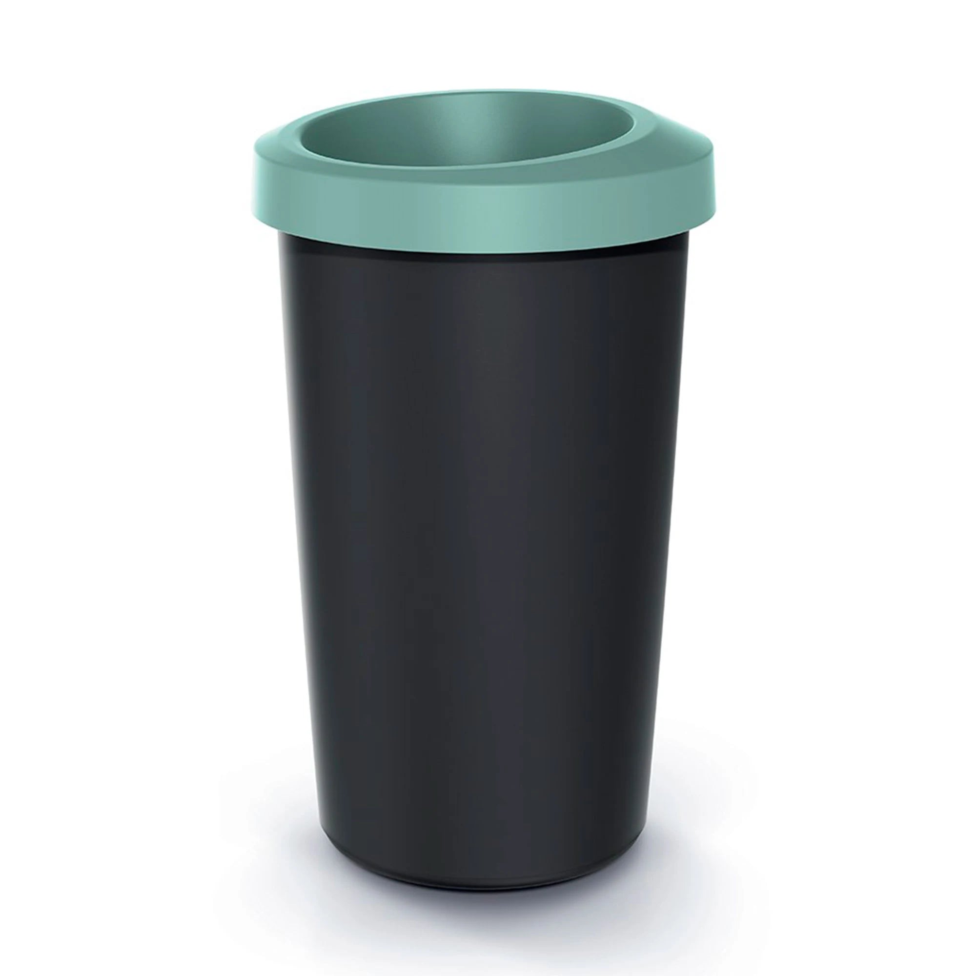 KEDEN 45L recycling bin in plastic with practical open lid green color.
