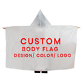 Custom Sporty Digital Printing Polyester Cape Body Flag Arms Sleeves 90x150cm (3'x5') Portable for Music Festival Carnival