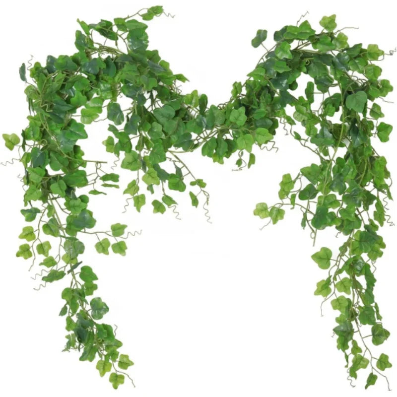 Artificial Vine Ivy Garland Greenery Hanging Twigs Plant Green Grape Leaves for Home Office Wedding Birthday Party Garden Decor