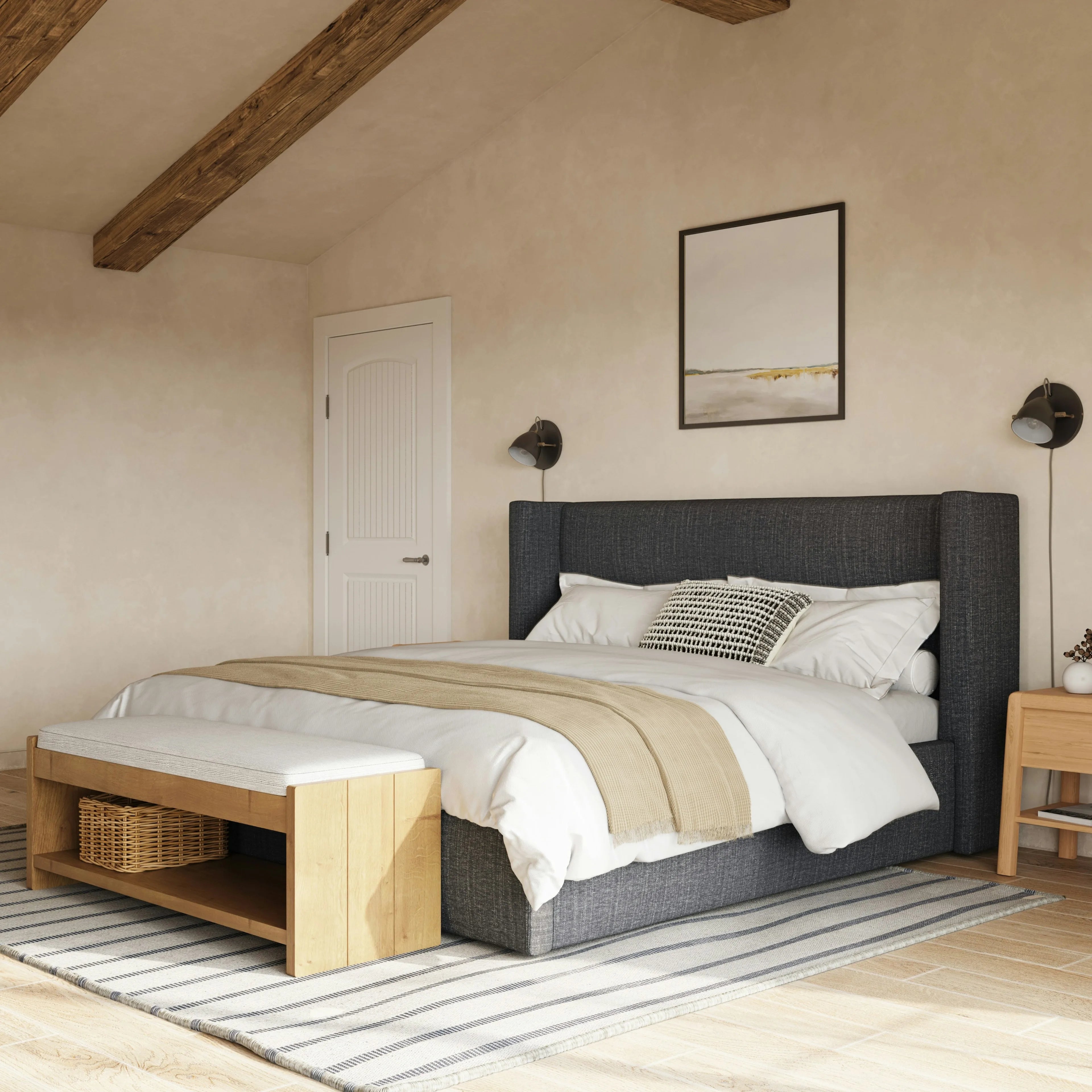 Customized Luxury Bedroom Furniture Set High Quality king Double Size Upholstered Bed Designs for Home