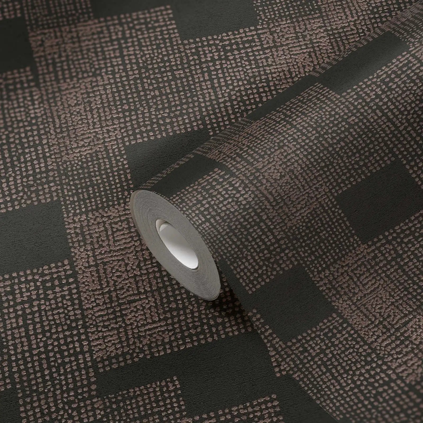 Made Germany-Sale Geometric Bronze Black Non Woven Vinyl Wallpaper Rolls Abrasion-Resistant for Living Room Hotel 1005 X 053 m