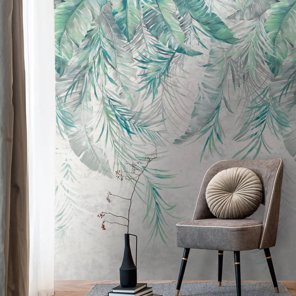 Made in Germany Photo Wallpaper Murals Jungle Grey Green Blue Non Woven Vinyl Premium Wall Mural Home Decoration - 159 x 280 m
