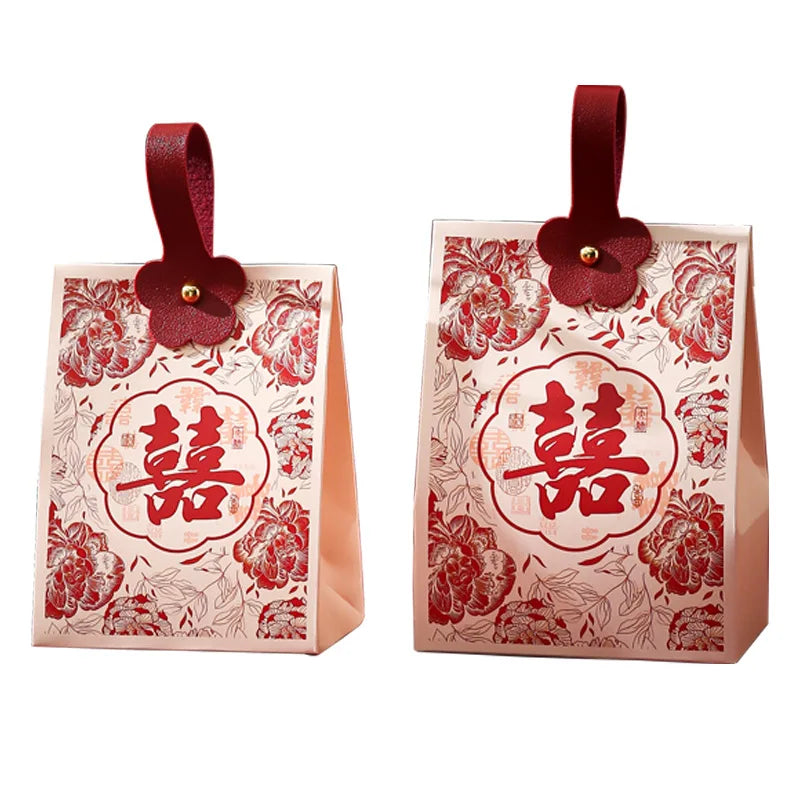 JUXINDA High-End Wedding Candy Box Handheld Floral Candy Box Engagement Candy Storage Box Candy Gift Box.
